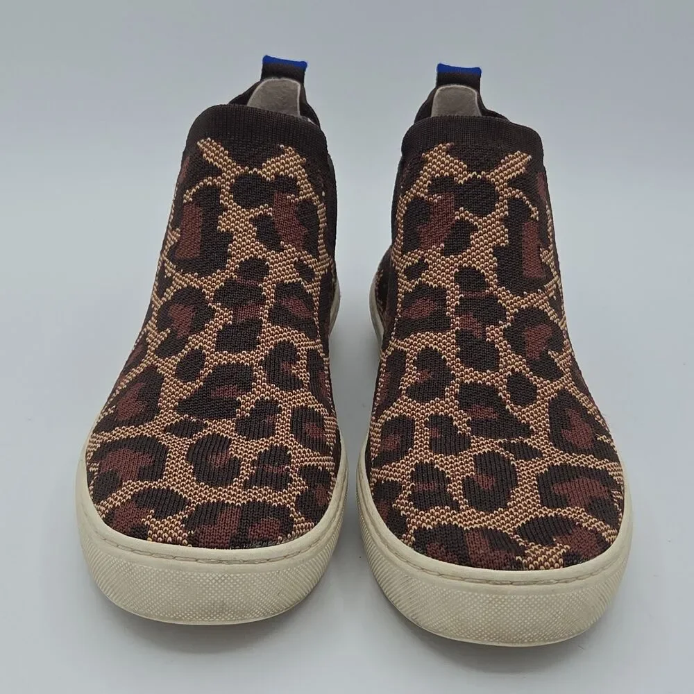 Rothy's The Chelsea Wildcat Leopard Print High Top Sneaker Boots Womens Size 8.5